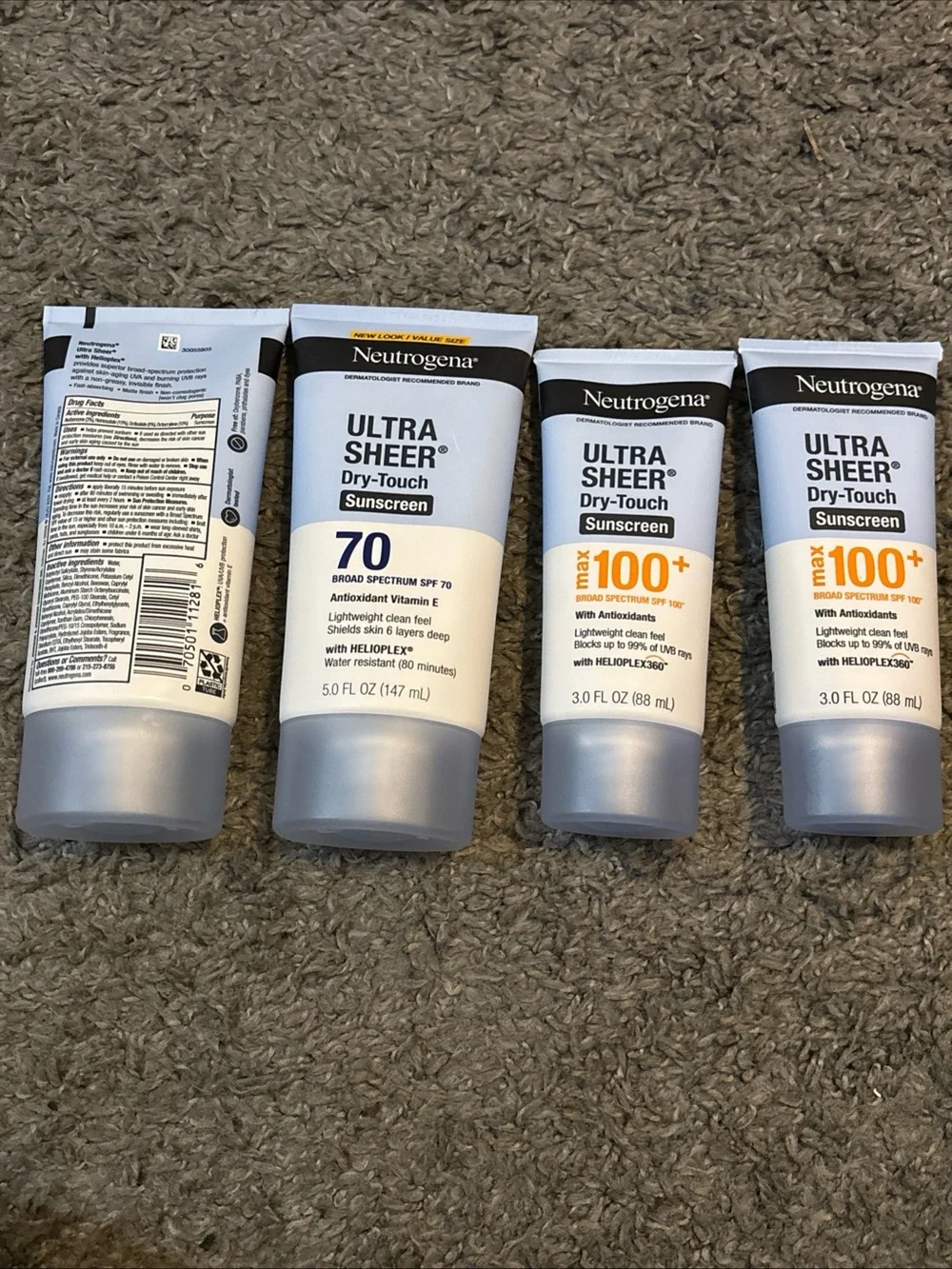 Neutrogena Ultra Sheer Dry-Touch Sunscreen Tubes in White and Black Accents